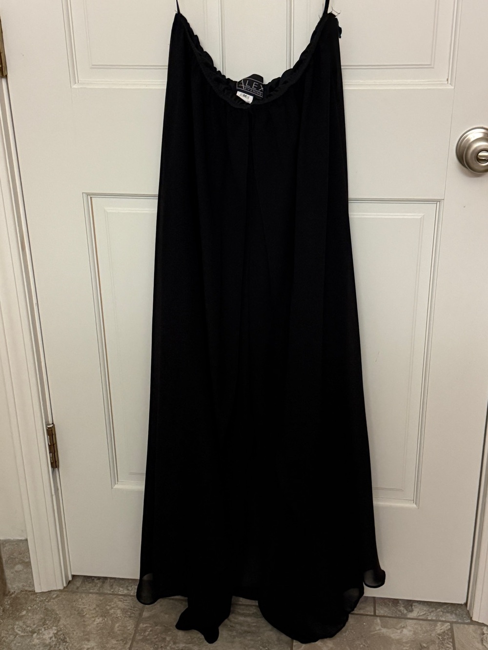 Alex Evenings Black A-Line wide leg pants with sheer overlay M